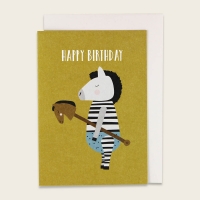 Klappkarte Zebra - Happy Birthday