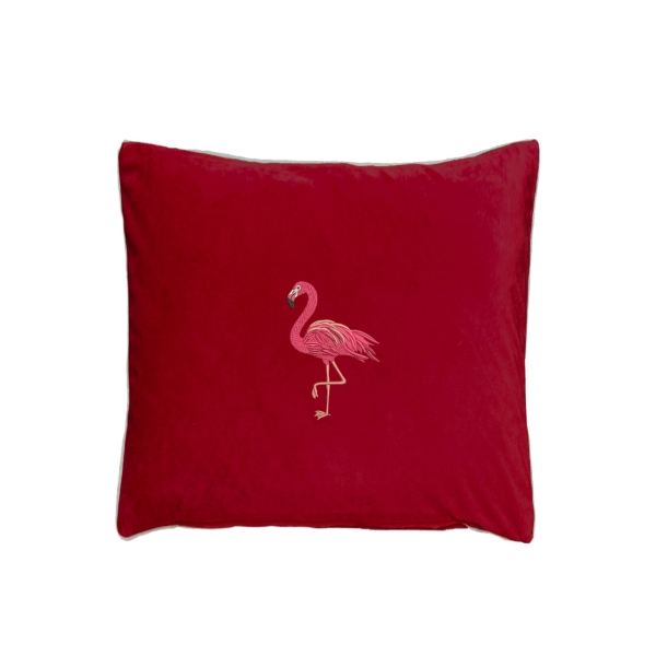 Kissen Flamingo Malaga Samt 40x40 cm